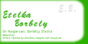 etelka borbely business card